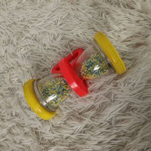 Vintage 1970's Fisher Price Shake N' Roll Hourglass Baby Rattle